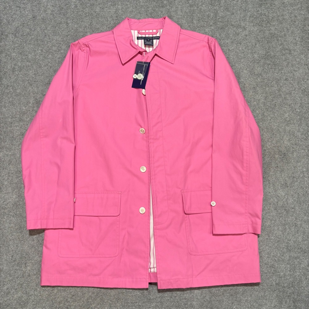 Ralph Lauren Sport Womens Pink Cotton Car Coat Jacket NWT 1444558OBAI L